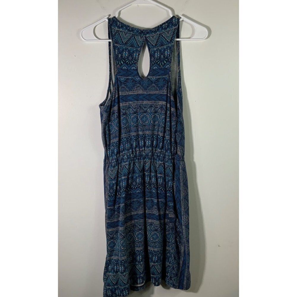 Womens Patagonia West Ashley Aztec Dress‎ Keyhole Back Blue White M - Picture 2 of 7